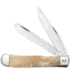 Case Trapper Folding Knife Folding Knife, 4.125in, EX254 SS, Clip/Spey Blade, Natural Bone, 50490