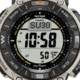 Casio Outdoor Casio Pro Trek Solar Watch Triple Sensor Watching Featuring an Altimeter, Barometer, Digital Compass, Thermometer and 100M WR Titanium Band - Mens, Silver, One Size, PRG340T-7