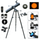 Galileo Tracker 800mm x 80mm Reflector Telescope w/Solar Filter Cap + Smart Phone Adapter, Black, NSN N, SS-80080TRSF