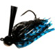 Chompers Skirted Football Jig 5/8 oz - 2 Pack, Black/Blue Flash, SFB58-215