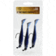 CHUBBS Rigged Swimbait, 3-Pack, 4in, 3/8 oz, 4/0 Hook Size, Black/Blue, YSB3840BB-3
