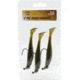 CHUBBS Rigged Swimbait, 3-Pack, 4in, 3/8 oz, 5/0 Hook, Green Pumpkin, YSB3840GP-3