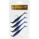 CHUBBS Rigged Swimbait, 4-Pack, 3in, 1/4 oz, 5/0 Hook Size, Black/Blue, YSB1430BB-4