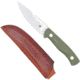 CobraTec Knives Koonsman Fixed Blade Knife, 4 in Blade, D2, OD Green, CTKMNODG
