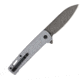 CobraTec Knives Rhino Folding Knife, 3.375in, D2 Stonewashed, Grey, CTGRYRHINO