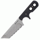 Cold Steel Mini Tac Tanto 6.75in Serrated Fixed Blade Knife, Black/Silver, 6.75in, CS-49HTFSZ