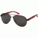 Coleman Classic Sunglasses, Black Metal/Black-Red Temples Frame, Smoke Lens Lens, Polarized, C6063-C2