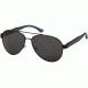 Coleman Classic Sunglasses, Black Metal/Blue-Black Temples Frame, Smoke Lens Lens, Polarized, C6063-C1