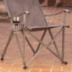 Coleman Patio Sling Chair, Cup Holder /Aluminum, Gray, Seat 23.5 in 2000020294