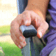 Coleman Patio Sling Chair, Cup Holder /Aluminum, Gray, Seat 23.5 in 2000020294