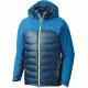 Columbia HeatZone 1000 TurboDown Hooded Jacket - Men's-Dark Compass/Phoenix Blue/Acid Yellow-Small