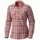 Columbia Saturday Trail Plaid Long Sleeve Shirt - Women's-Coral Plaid-Medium