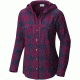 Columbia Times Two Hooded Long Sleeve Shirt - Women's-Dark Raspberry Boyfriend Plaid-X-Small