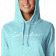 Columbia Trek Graphic Hoodie - Womens, Aquamarine/Scripted Brand, Large, 1959881481A