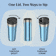 Contigo Uptown Stainless Steel Dualsip Tumbler, 24 oz, Dark Ice, 24, CTSSDUALSIP24-2