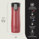 Contigo West Loop 3.0, 2 Pack, 20 oz, Frosted Pearl Goji Berry Salt, 20, CTSSWL3020-5