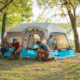 Core Equipment Lighted 9 Person Instant Cabin Tent, Blue, 14 x 9 ft, 40062