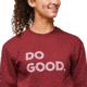 Cotopaxi Do Good Organic Crew Sweatshirt - Womens, Burgundy, Extra Small, DGC-F23-BURG-W-XS