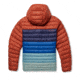 Cotopaxi Fuego Down Hooded Jacket Colorblock - Mens, Spice Stripes/Chestnut/Spice, Small, FDJC-F22-SPICS-M-S