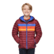 Cotopaxi Fuego Down Hooded Jacket - Kids, Burgundy Stripes, Small, KFDJ-F23-BURGS-Kids-S