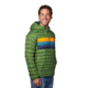 Cotopaxi Fuego Down Hooded Jacket - Mens, Avocado Stripes, Extra Large, FDJ-F20-AVOS-M-XL
