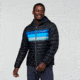 Cotopaxi Fuego Down Hooded Jacket - Mens, Black/Pacific Stripes, 2XL, FDJ-F22-BLKPAS-M-XXL