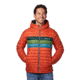 Cotopaxi Fuego Down Hooded Jacket - Mens, Cayenne Stripes, Large, FDJ-F20-CAYS-M-L