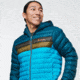 Cotopaxi Fuego Down Hooded Jacket - Mens, Deep Ocean &amp; Mineral Blue, Large, FDJ-S22-DOMTM-M-L