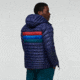 Cotopaxi Fuego Down Hooded Jacket - Mens, Maritime/Currant Stripes, Medium, FDJ-F22-MTCUR-M-M