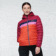 Cotopaxi Fuego Down Hooded Jacket - Womens, Raspberry &amp; Canyon, Large, FDJ-S22-RSPCYN-W-L