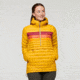 Cotopaxi Fuego Down Hooded Pullover - Womens, Amber Stripes, Extra Large, FDP-F22-AMBS-W-XL
