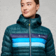 Cotopaxi Fuego Down Parka - Womens, Deep Ocean Stripes, Extra Large, FLJ-F22-DEOCS-W-XL