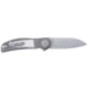 CRKT Monument Folding Knife, 3.07in, Damascus, Drop Point Blade, Silver G10 Handle, 4001
