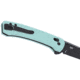 CRKT Q Compact Folding Knife, 3.05in, D2 Tool Steel Blade, Drop Point Blade, Aqua G10 Handle, 7075B