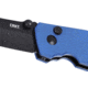 CRKT Squid Button Lock Folding Knife, 2.27in, 8Cr13MoV Stainless Steel Blade, Drop Point Blade, Blue G10 Handle, 2474BD