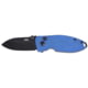 CRKT Squid Button Lock Folding Knife, 2.27in, D2, Drop Point Blade, Blue G10 Handle, 2474BD