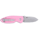 CRKT Squid Button Lock Folding Knife, 2.27in, 8Cr13MoV Stainless Steel Blade, Drop Point Blade, Rose Quartz G10 Handle, 2474P