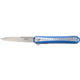 CRKT Stickler Linerlock Assisted Opening Folding Knife, 3.38in, 12C27, Spear Point, Blue/Silver Aluminum, 6710