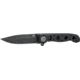 CRKT M16-03DB Folding Knife by Kit Carson, 3.5in, D2 Steel, Stonewash Plain Blade, Black Matte Aluminum Handle, M1603DB