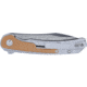 CRKT Padawan, Folding Knife, Satin Finish, Silver, Brown and Silver Handle, Plain Edge 3.01, Sandvik 14C28N Blade Steel, Frame Lock