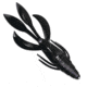 Culprit Flutter Craw, 4in, 6 Pack, Black, IB406-10