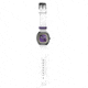 Dakota Watches Midsize Calendar, Purple Dial, White Leather Band 3079-0