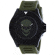 Dakota Watches Skull Fashion, Black Dial w/Green Skull,Green Silicone Strap, NO 4935-6