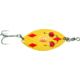 Dardevle Red Eye Spinning Wiggler Spoon, 2in, 1/4oz, Yellow/Red Diamonds, Brass Back, 8417