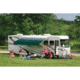 DOMETIC 8500 Manual Patio Awning With Polar White Weathershield, Meadow Green Linen Fade, 10ft, 848NW10.400B