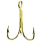 Eagle Claw 2x Double and Treble Hook,Curved Point,Regular Shank,Gold,A-Pack Hooks 376A-12