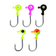 Eagle Claw Ballhead Jig Assortment,Chartreuse/White,Black,Chartreuse/Orange,Pink,Chartreuse,Black Hook,Size 1/8 JB18ASST