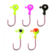 Eagle Claw Ballhead Jig Assortment,Chartreuse/White,Black,Chartreuse/Orange,Pink,Chartreuse,Red Hook,Size 1/8 JBR18ASST