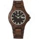Earth Wood Gila Bracelet Watch w/Magnified Date, Dark Brown, One Size, ETHEW3302