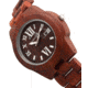 Earth Wood Heartwood Bracelet Watch w/Date, Red, One Size, ETHEW1503